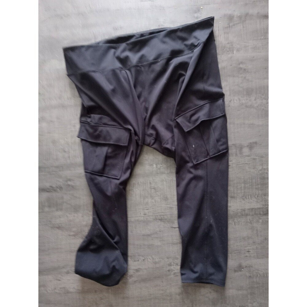 Halara Black Cargo Leggings with Ruched Behind Sz 3X 24/26 Plus EUC